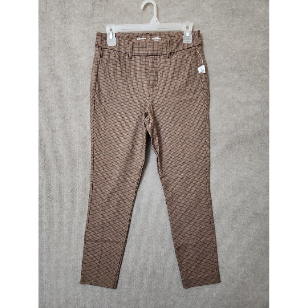 Old Navy Pixie Skinny Ankle Pants Womens 4 Brown Houndstooth Stretch NEW